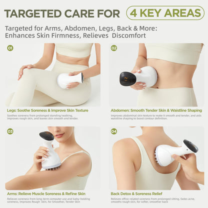 MMGJMP Lymphatic Drainage Massager & Anti-Cellulite Massage Tool, Body Contouring Device for Legs, Arms & Stomach, Supports Smoother Skin, with Gentle Warming & Vibration - W - Maple Wellness Supplements