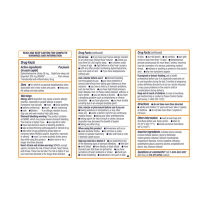 Motrin PM Caplets with 200 mg Ibuprofen & 38 mg Diphenhydramine Sleep Aid, Nighttime Pain Reliever for Minor Aches & Pains, Bulk, 80 ct - Maple Wellness Supplements