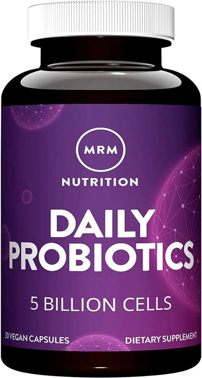 MRM Nutrition Daily Probiotics - Supports Intestinal, GI, & Immune Health for Women & Men, Prebiotic, Probiotic, & Postbiotic Supplement, 5 Billion Cells & 16 Different Strains, Vegan - 30 Servings - Maple Wellness Supplements