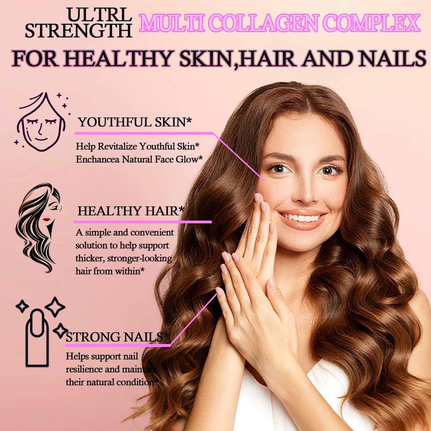 Multi Collagen Peptides Liquid Drops for Women & Men-Type I, II, III, V, X丨Hydrolyzed Collagen Peptides, Collagen Proteins W. Hyaluronic Acid, Biotin & Vitamin C for Hair Skin & Joint Gut Health - Maple Wellness Supplements