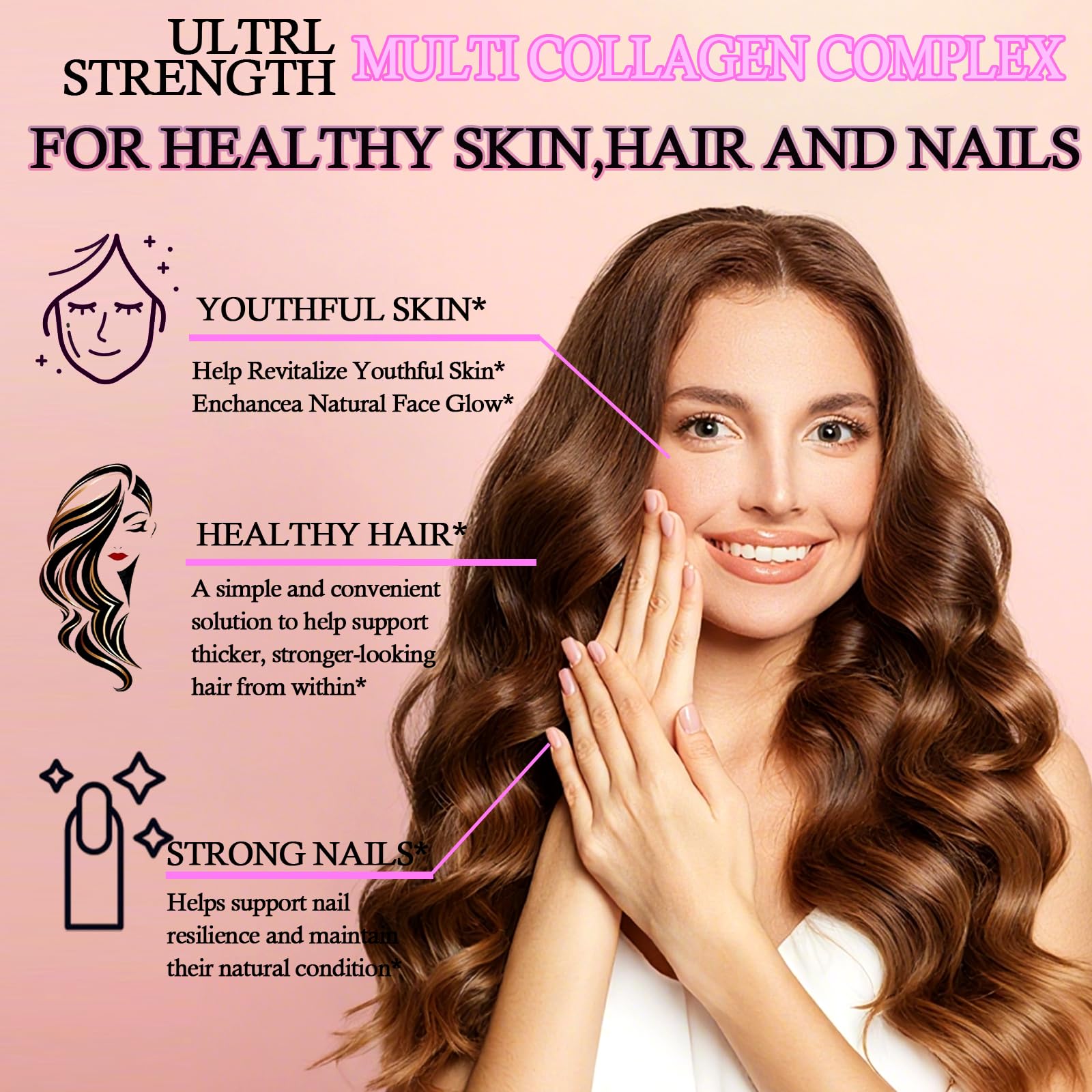 Multi Collagen Peptides Liquid Drops for Women & Men-Type I, II, III, V, X丨Hydrolyzed Collagen Peptides, Collagen Proteins W. Hyaluronic Acid, Biotin & Vitamin C for Hair Skin & Joint Gut Health - Maple Wellness Supplements
