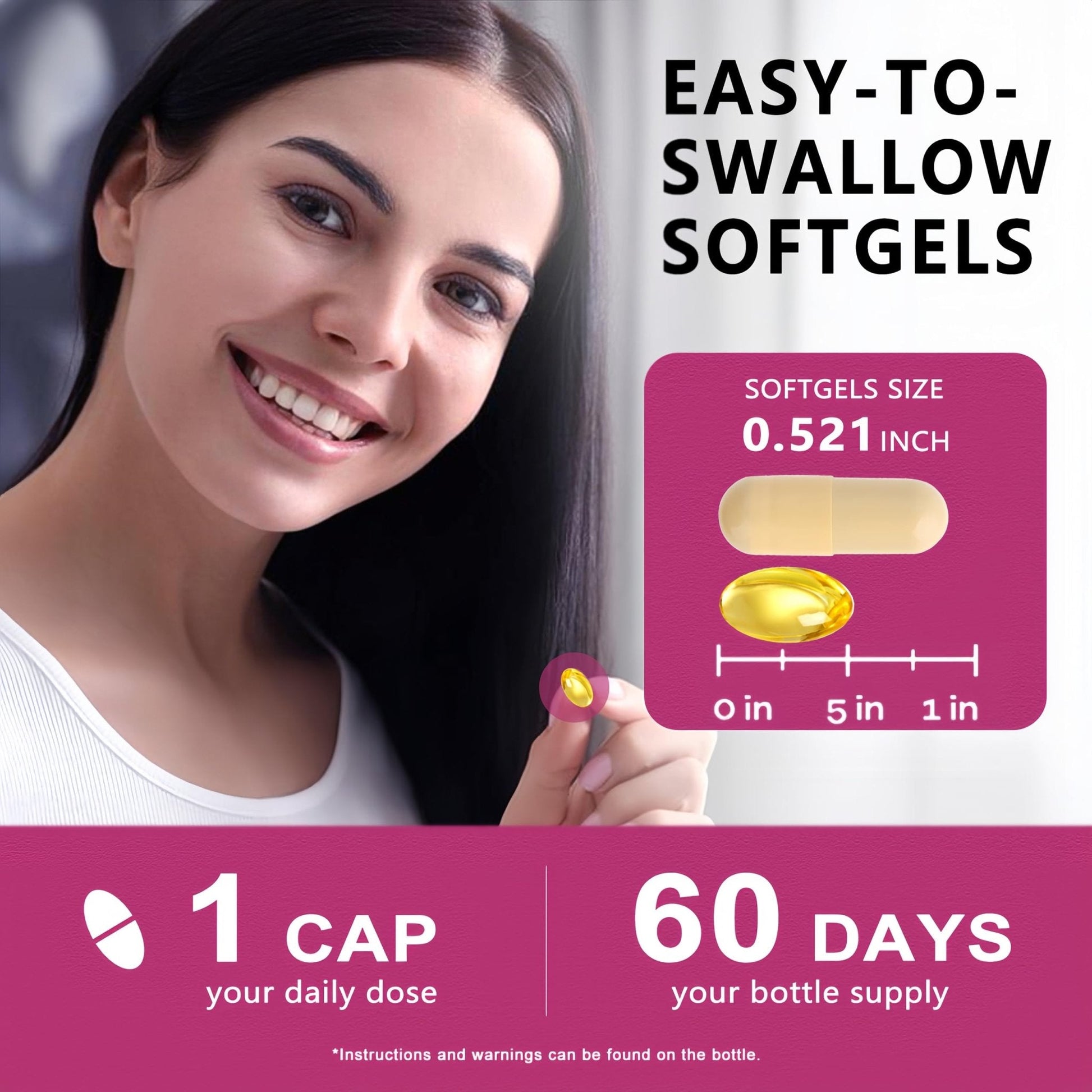 Multi Collagen Peptides Softgel - Type I, II, III, V, X - Hydrolyzed Collagen Peptides with Biotin Vitamin C Hyaluronic Acid for Women & Men, Supports Skin Hair Nail & Joint, Non-GMO, 60 Servings - Maple Wellness Supplements