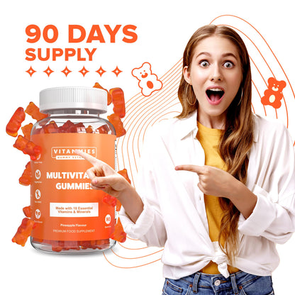Multivitamin Gummies for Women & Men - 3 Months Supply - 18 Multivitamins & Minerals - Maple Wellness Supplements
