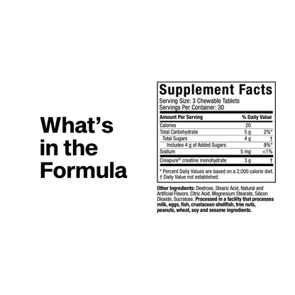 MuscleTech | Creatine Chews | Creapure Monohydrate Supplement for Muscle Recovery, Muscle Builder & Energy Boost | Pre Workout Supplement for Men & Women - Maple Wellness Supplements