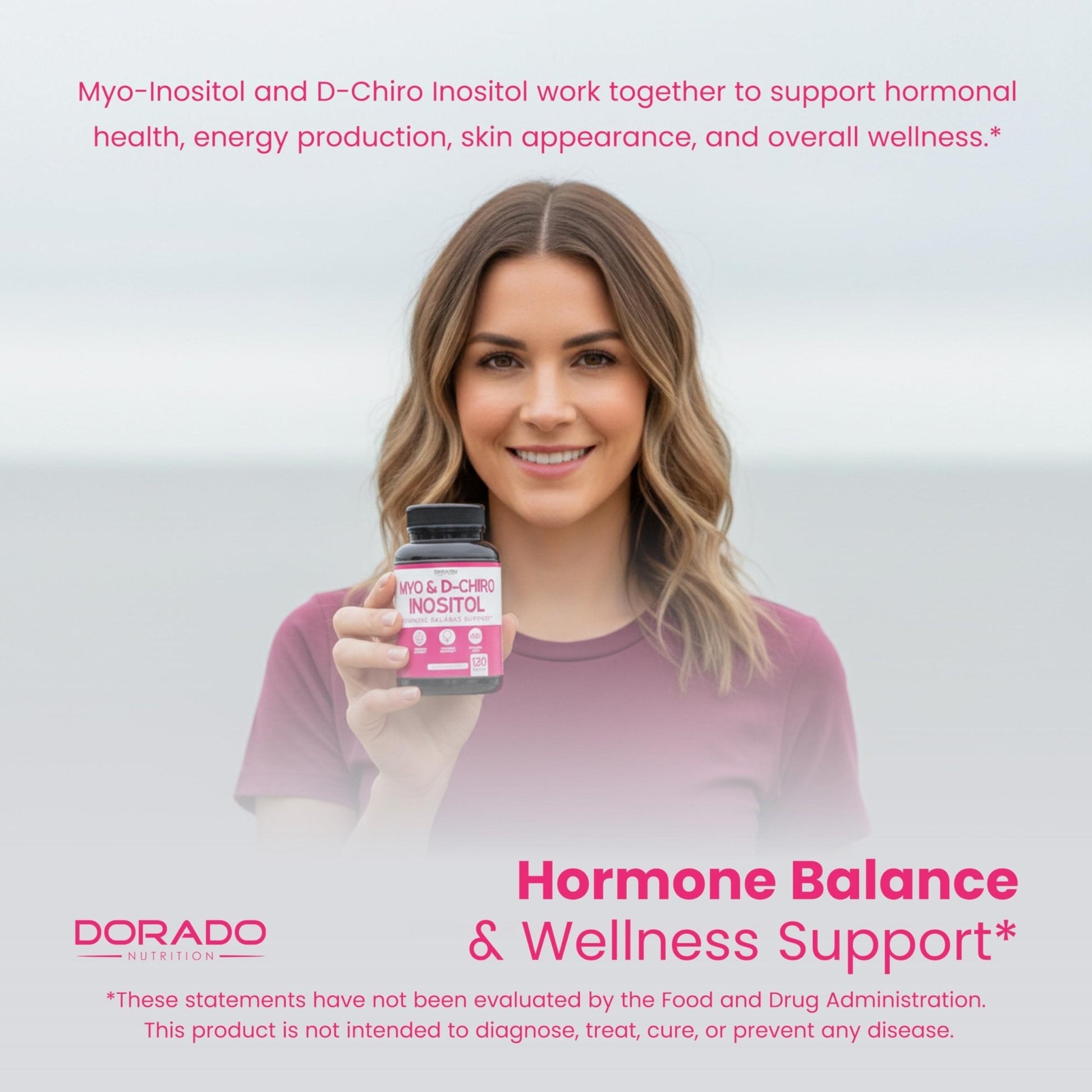 Myo-Inositol & D-Chiro Inositol Supplement For Women (120 Capsules, 2050mg Per Serving Ideal 40:1 Ratio Myo Inositol) Hormone Balance for Women - Third Party Tested - Maple Wellness Supplements