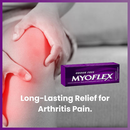 Myoflex Pain Relief Rub | Odourless | Provides Deep Penetrating Relief of Muscle Soreness & Joint Pain | Menthol Free | Stain Free | Non-Greasy | Great for Ages 2+ | 100 Grams (Maximum Strength) - Maple Wellness Supplements