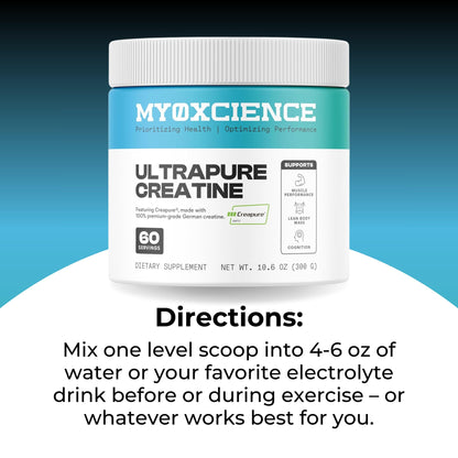 MYOXCIENCE Creapure® Creatine Monohydrate | Supports Strength & Muscle Mass, Cognition and Lean Body Mass | Unflavored 60 Servings - Maple Wellness Supplements