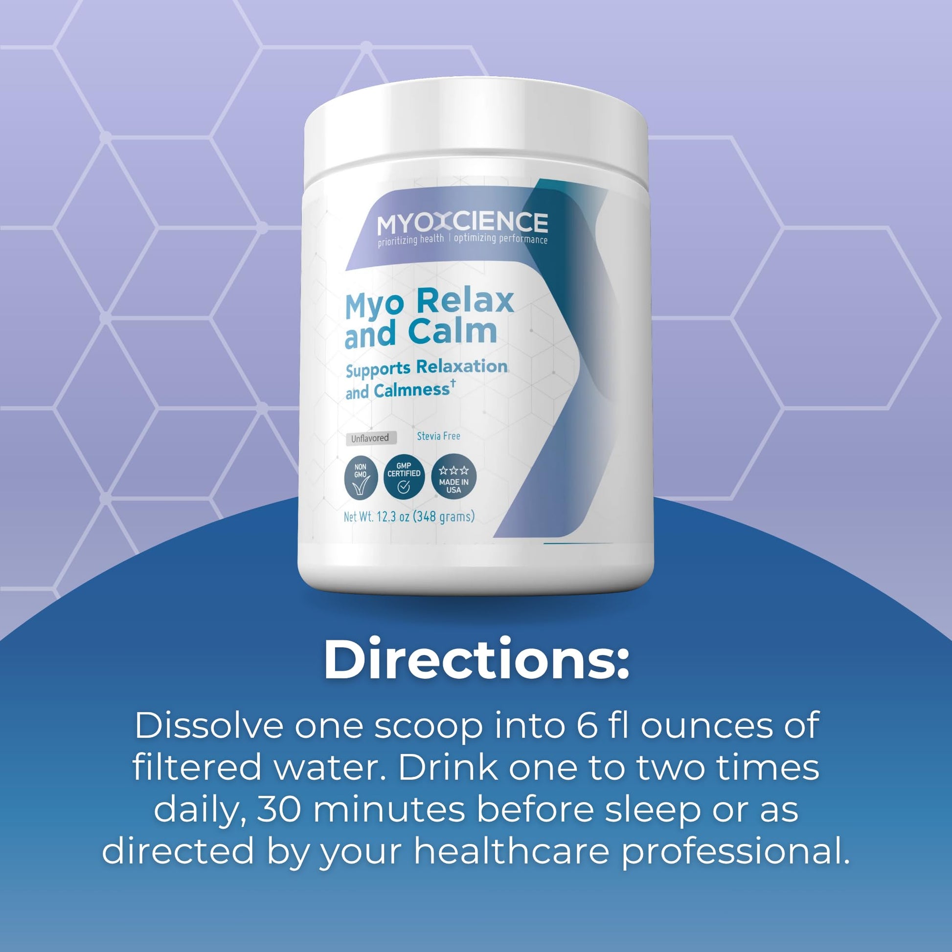 MYOXCIENCE Myo Relax & Calm | Myo-Inositol, L-Theanine, Taurine, Magnesium & GABA | Supports Sleep, Neurotransmitter & Hormone Support (Unflavored) (60 Servings) - Maple Wellness Supplements