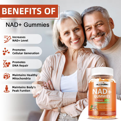 NAD+ Gummies NAD Resveratrol Supplement : NAD Supplements for Women Aging Defense Absorption Than Nicotinamide Riboside Boost Vitamin B3 D3 Sodium Zinc Support Cellular Health Energy and DNA Repair - Maple Wellness Supplements