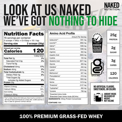 NAKED WHEY 5LB 100% Grass Fed Unflavored Whey Protein Powder - US Farms - Maple Wellness Supplements