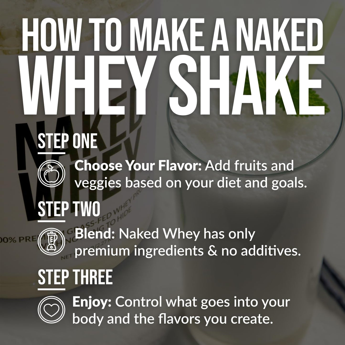 NAKED Whey Double Chocolate Grass Fed Whey Protein Powder, No GMO, No Soy - Maple Wellness Supplements