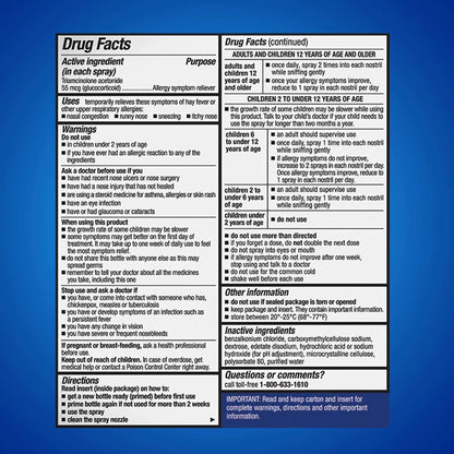 Nasacort 24HR Allergy Nasal Spray for Adults, Non-drowsy & Alcohol Free, 150 Spray Pack - Maple Wellness Supplements