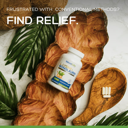Natural Cure Labs L-Lysine with Monolaurin 600mg 1:1 Ratio, 100 Capsules - Maple Wellness Supplements
