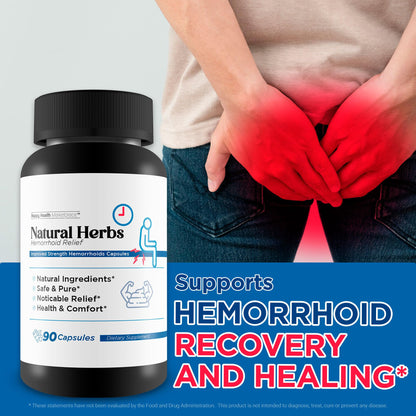 Natural Herbs Hemorrhoids Capsules - Our Best Hemorrhoid Relief Supplement - Premium Natural Herbs Strength Hemorrhoids Capsules - Hemorrhoids Natural Herbs Hemorrhoid Treatment Hemorrhoids Treatment - Maple Wellness Supplements