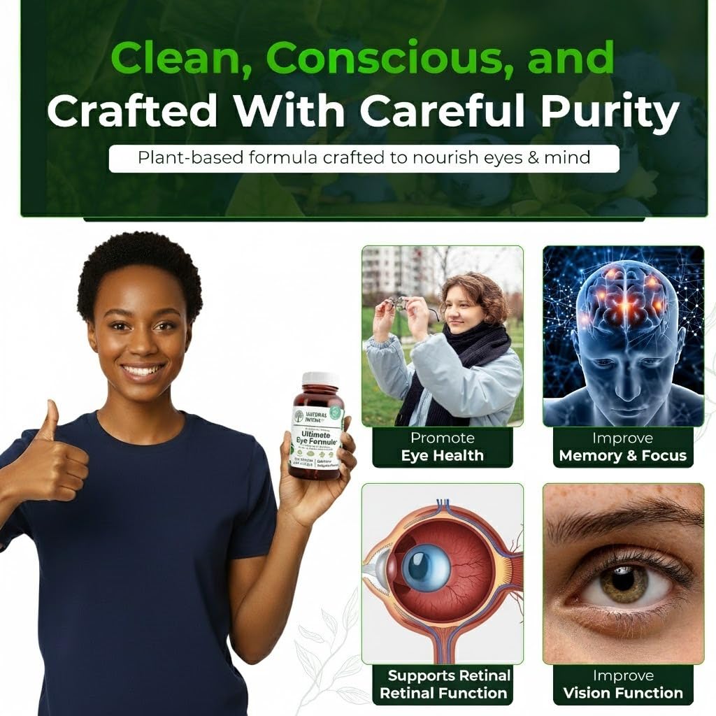 Natural Nutra Ultimate Eye Health Supplement - Bilberry & Blueberry Extract Blend for Day and Night Vision Support, Promotes Color Perception & Eye Clarity - Non-GMO, Vegan - 30 Capsules (Pack of 3) - Maple Wellness Supplements