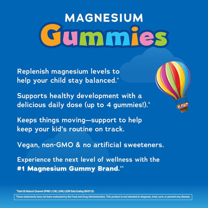 Natural Vitality Calm, Magnesium Citrate Kids Supplement, Stress Relief Gummies, Supports a Healthy Response to Stress - Maple Wellness Supplements