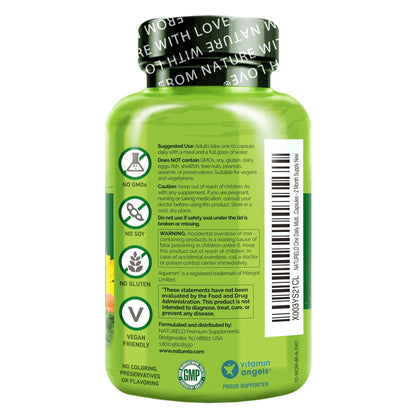 NATURELO One Daily Multivitamin for Women w/Vitamin B12, 60 Ct, Energy Support, Whole Food Daily Women Multivitamin Supplement, Nourish Hair/Skin/Nail, Non-GMO, No Soy, Gluten Free, 2 Month Supply - Maple Wellness Supplements