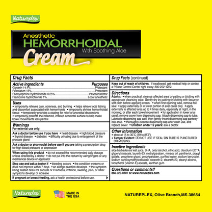 Natureplex Hemorrhoidal Cream for Itching, Burning and Discomfort Relief, 0.9 oz (Pack of 6) - Made in USA - Maple Wellness Supplements