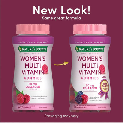 Nature's Bounty Optimal Solutions, Women's Multivitamin Gummies for Immune Support, Cellular Energy Support, Bone Health - Maple Wellness Supplements