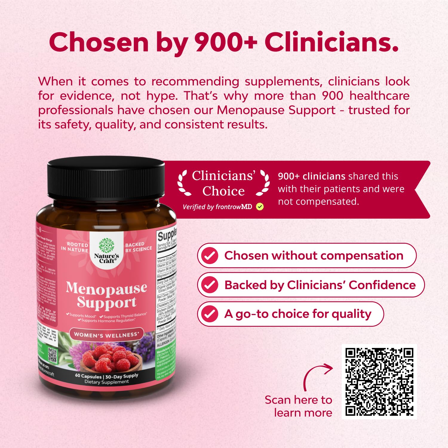 Natures Craft Complete Herbal Menopause Supplement for Women - Female Hormone Balance Capsules for Night Sweats Hot Flashes & Mood Swings with Dong Quai - Maple Wellness Supplements