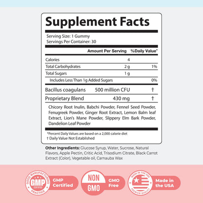Nature’s NutriWave PrimeBiome Probiotic Gummies – Plant-Based Blend with Inulin, Lion’s Mane, Ginger & More– Non-GMO, No Stimulants, GMP Certified – 30 Gummies, 3 Month Supply - Maple Wellness Supplements
