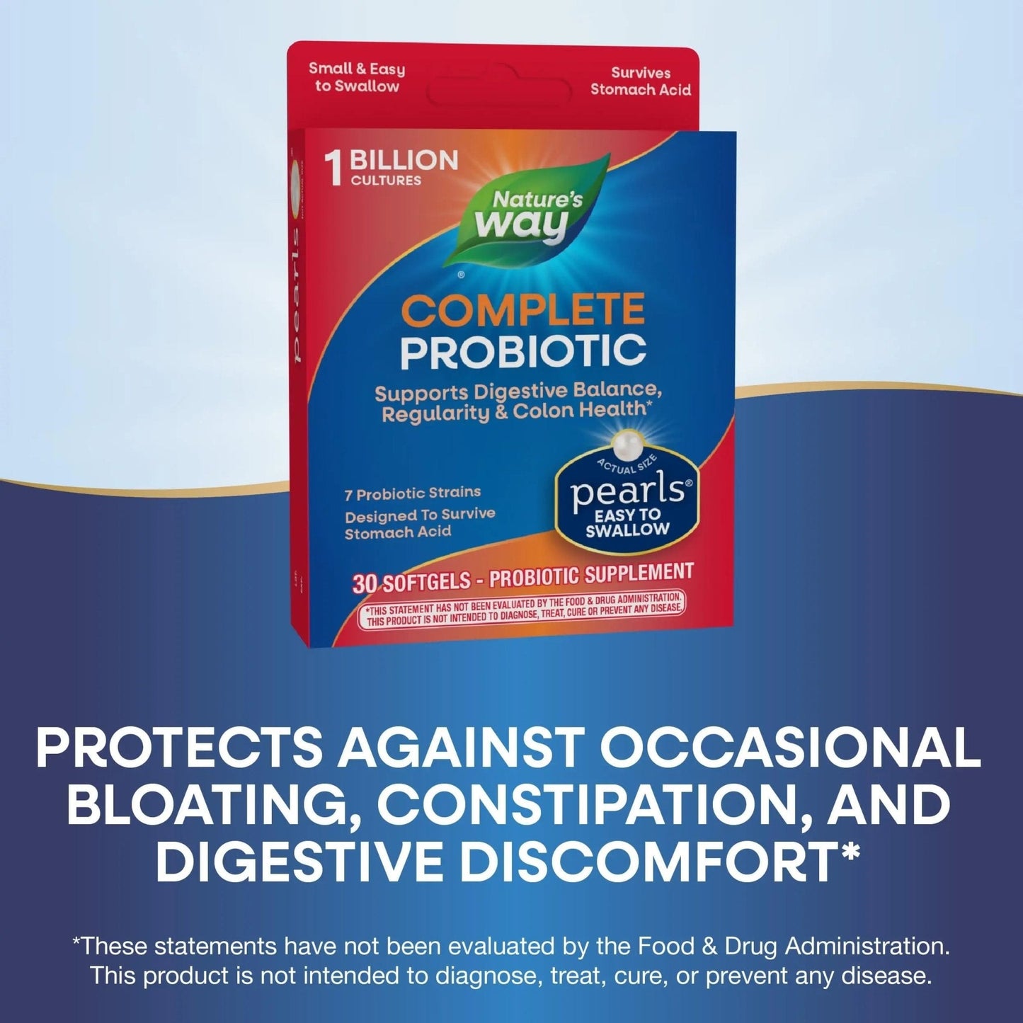 Nature's Way Complete Probiotic Pearls, Supports Digestive Balance*, 1 Billion Live Cultures, Supplement for Men and Women, No Refrigeration Required, 30 softgels - Maple Wellness Supplements