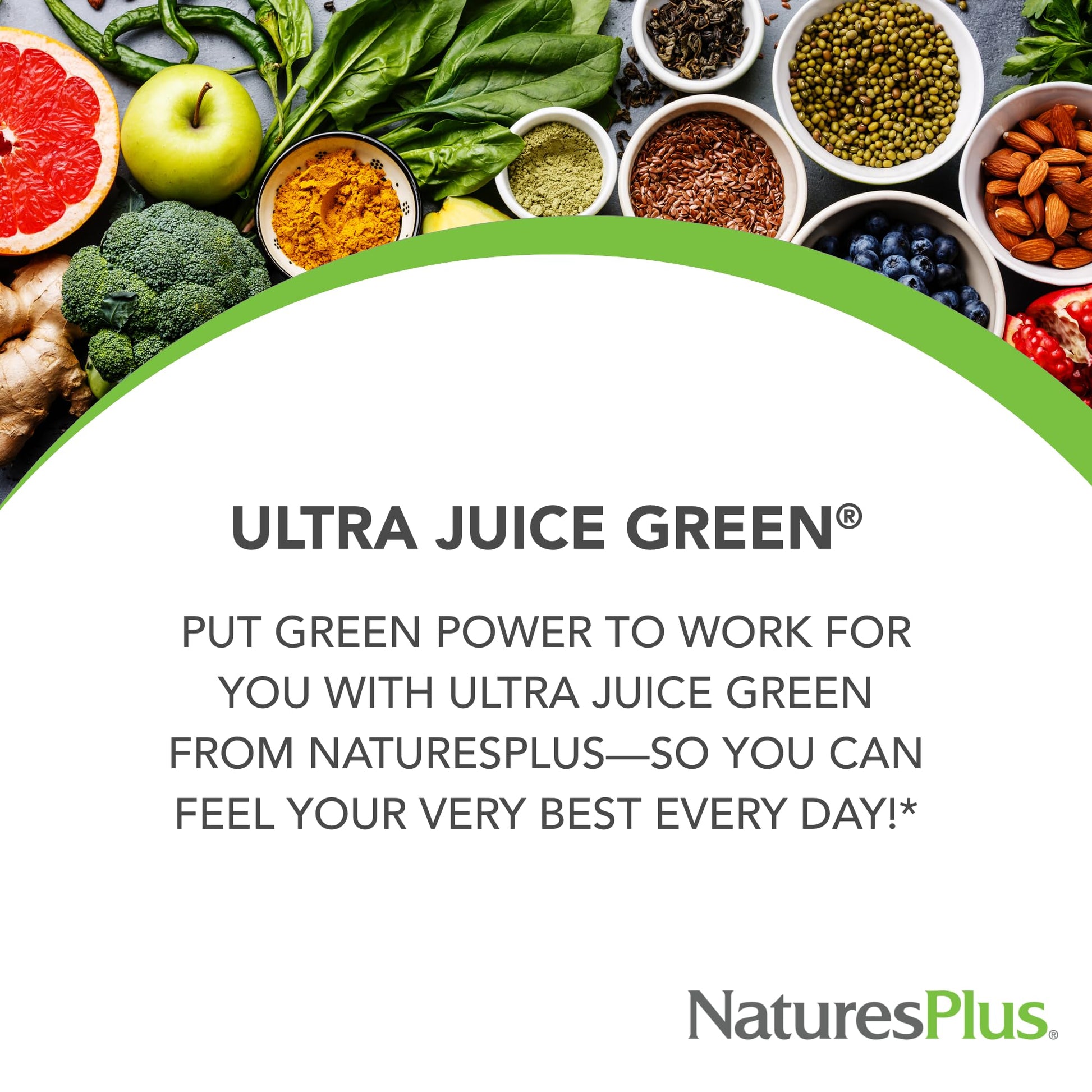 NaturesPlus Ultra Juice Green - 90 Bi-Layered Tablets - Supports Immune Health, Digestion & Energy Production - Organic, Non-GMO, Vegan, Gluten Free - 45 Servings - Maple Wellness Supplements