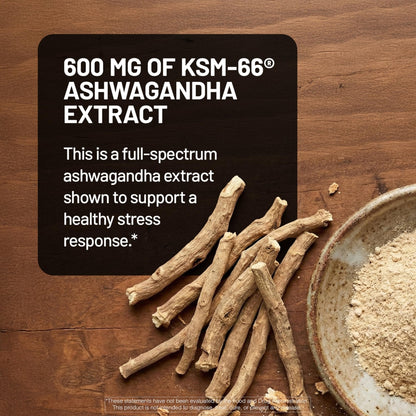 NatureWise Ashwagandha for Stress - With KSM-66 Extract, GABA, L-Theanine, Rhodiola Rosea - Herbal Mood & Sleep Support - Vegan, Non-GMO, Gluten-Free - 60 Capsules[1-Month Supply] - Maple Wellness Supplements