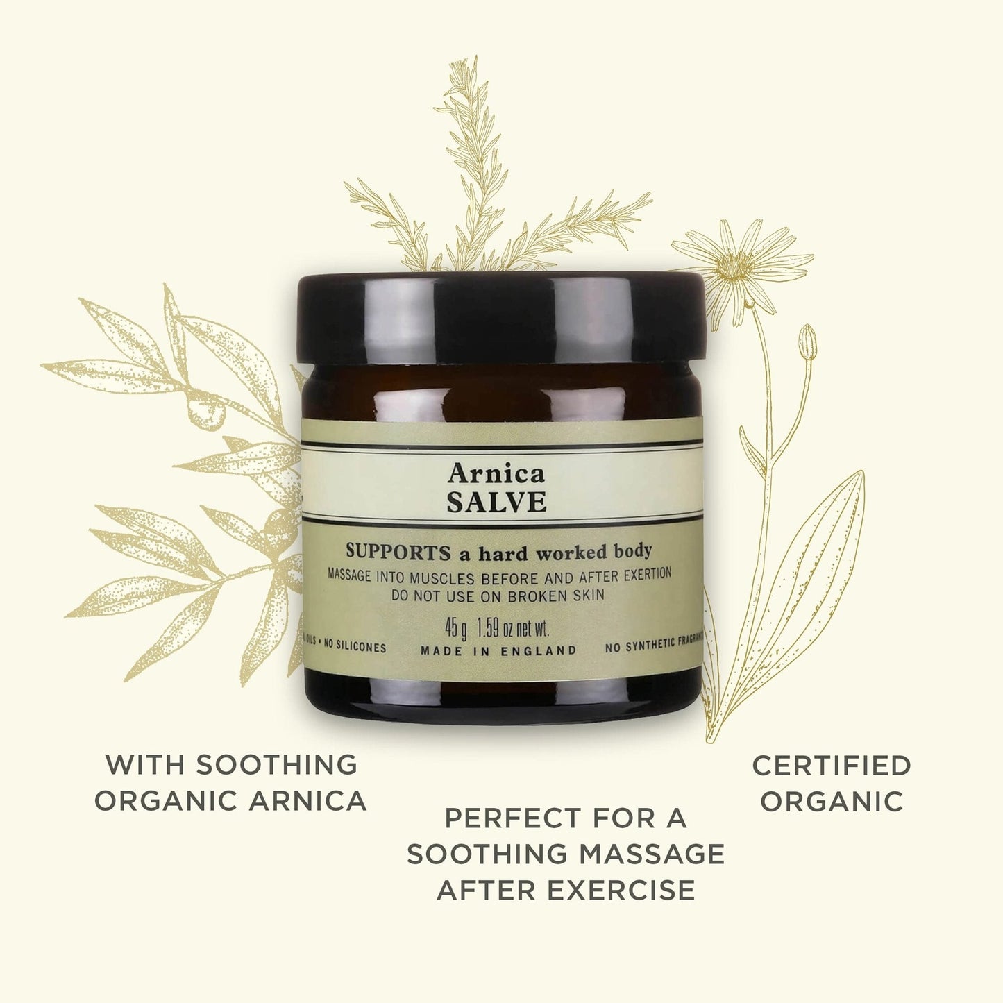Neal's Yard Arnica Salve with Nourishing Oils & Soothing Beeswax for Sore Muscles, Aches & Stiffness, Vegetarian Approved, Cruelty Free,1.59 oz - Maple Wellness Supplements
