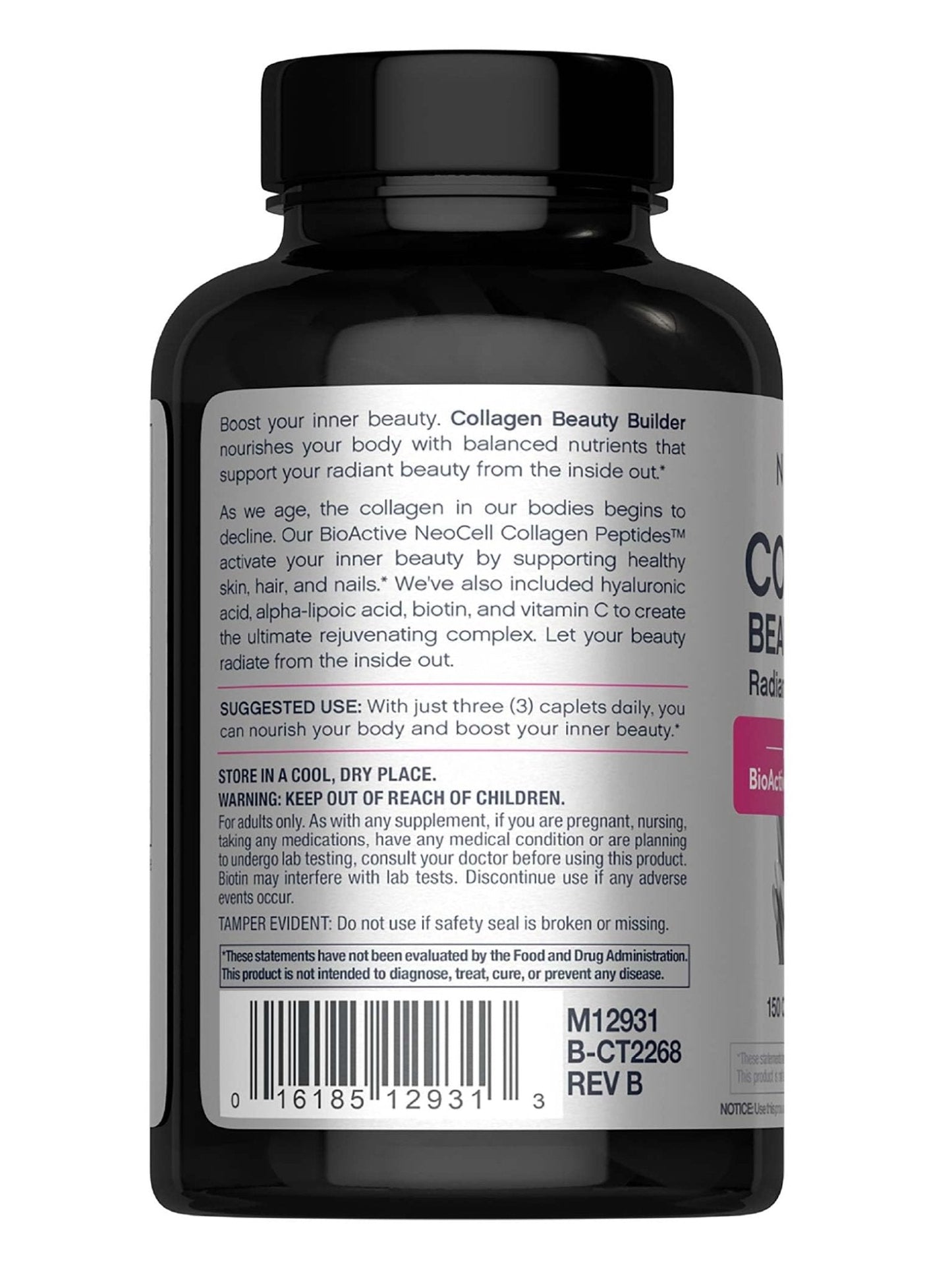 NeoCell Collagen Beauty Builder | 150 Caplets | Grass Fed BioActive Peptides | with Biotin and Hyaluronic Acid | Radiant Skin & Strong Nails Supplement - Maple Wellness Supplements