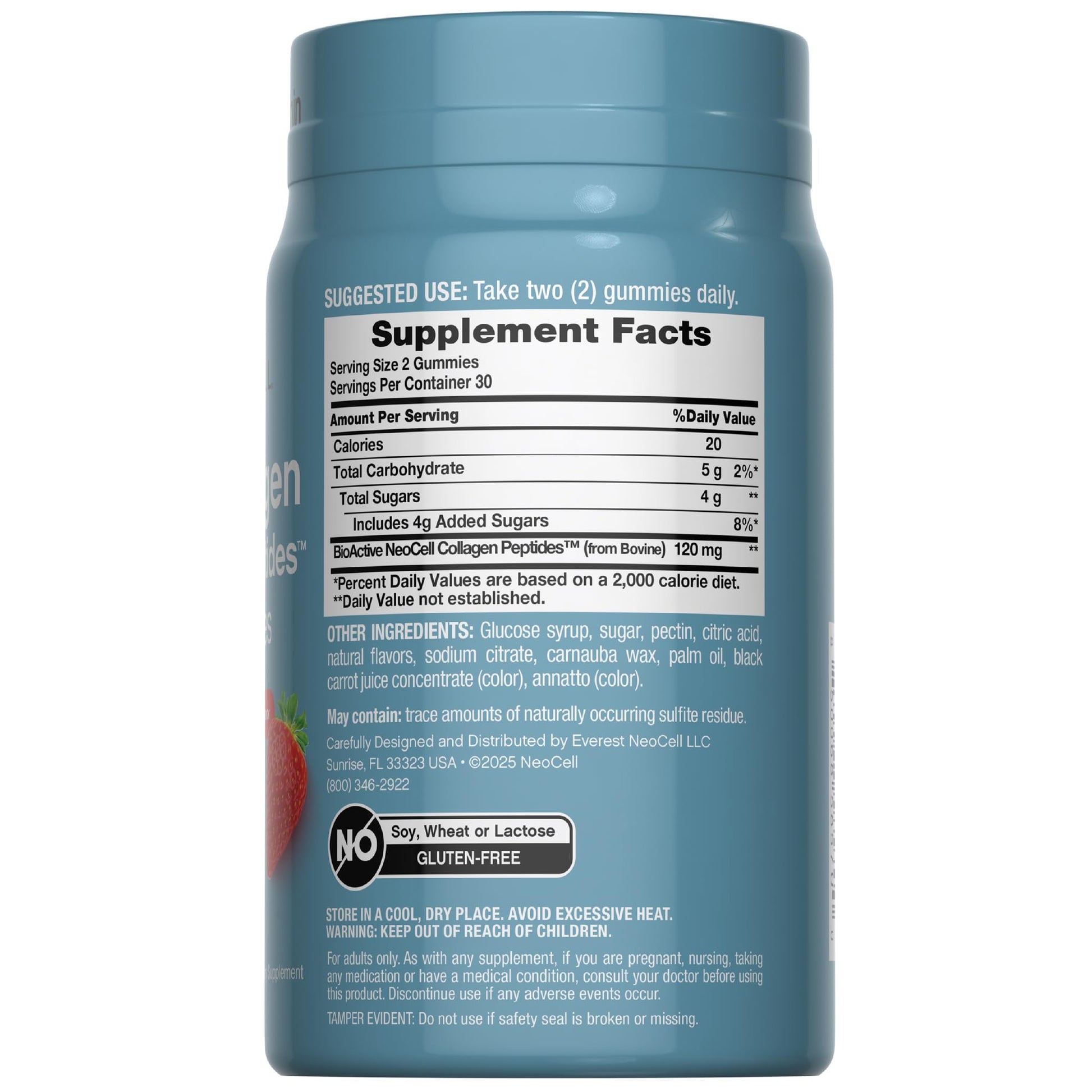 NeoCell Collagen Peptides Gummies | 60 Count | Types I & III | Advanced Formula Supplement | for Women and Men - Maple Wellness Supplements