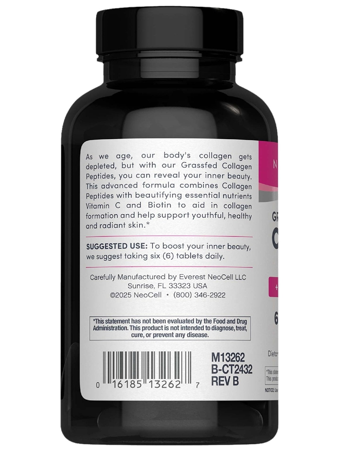 NeoCell Collagen Peptides Pills | 270 Caplets | with Vitamin C and Biotin | Grass Fed Bovine | Hair, Skin, & Nails | for Women and Men - Maple Wellness Supplements