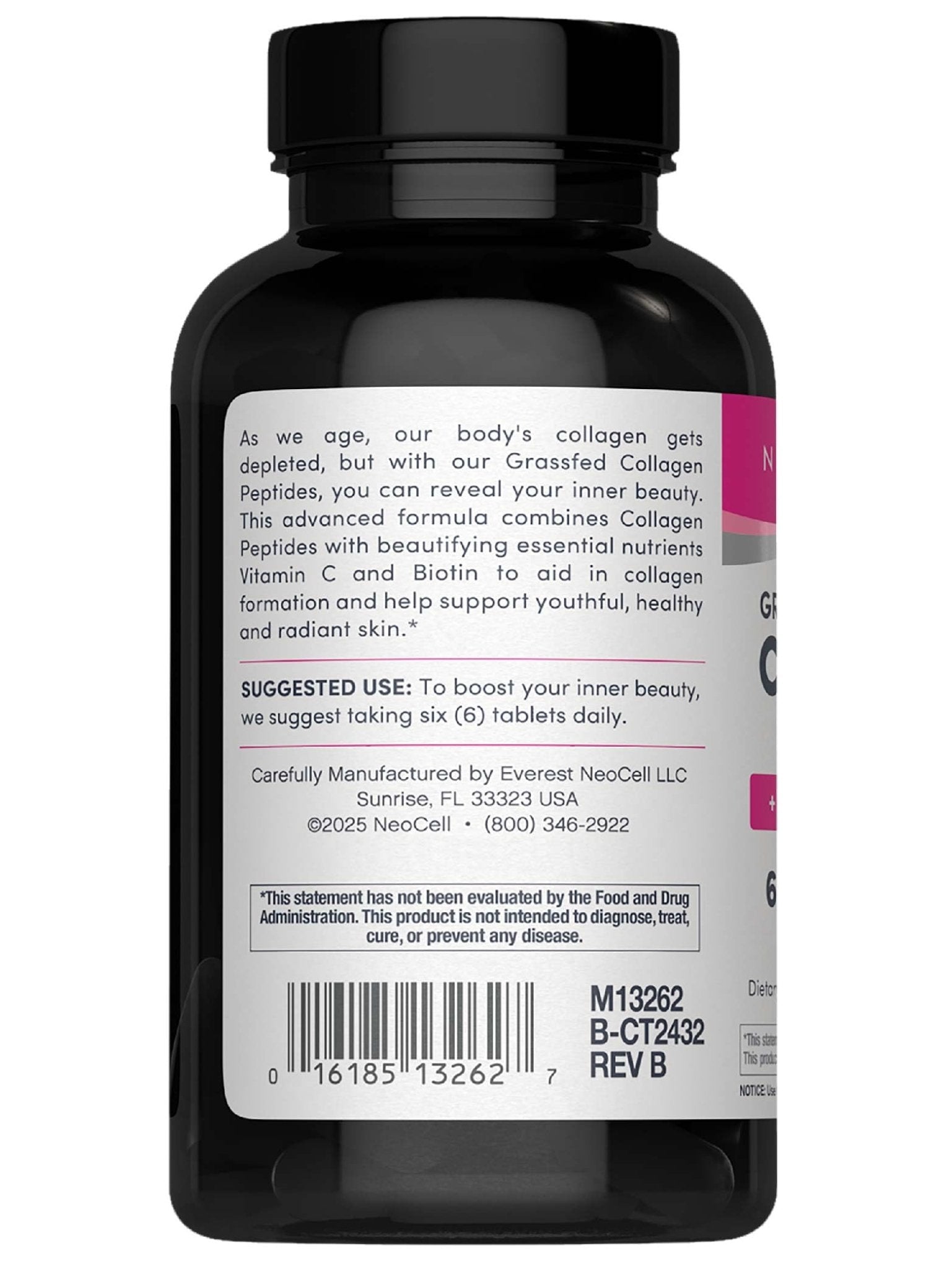 NeoCell Collagen Peptides Pills | 270 Caplets | with Vitamin C and Biotin | Grass Fed Bovine | Hair, Skin, & Nails | for Women and Men - Maple Wellness Supplements