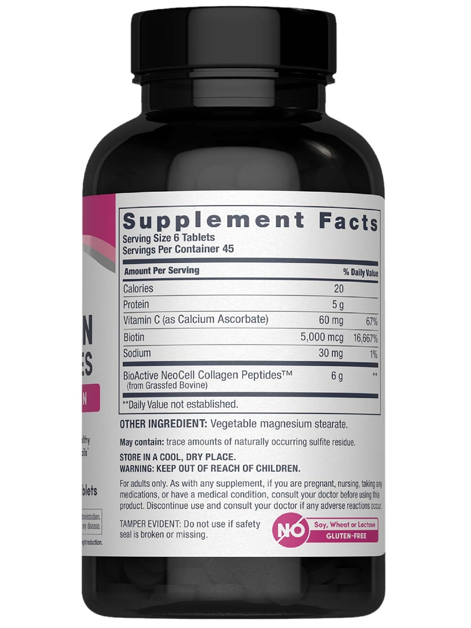 NeoCell Collagen Peptides Pills | 270 Caplets | with Vitamin C and Biotin | Grass Fed Bovine | Hair, Skin, & Nails | for Women and Men - Maple Wellness Supplements