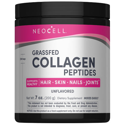 NeoCell Grassfed Collagen Peptides Powder | 7 oz | Unflavored | for Women and Men | Hair, Skin, & Nails - Maple Wellness Supplements