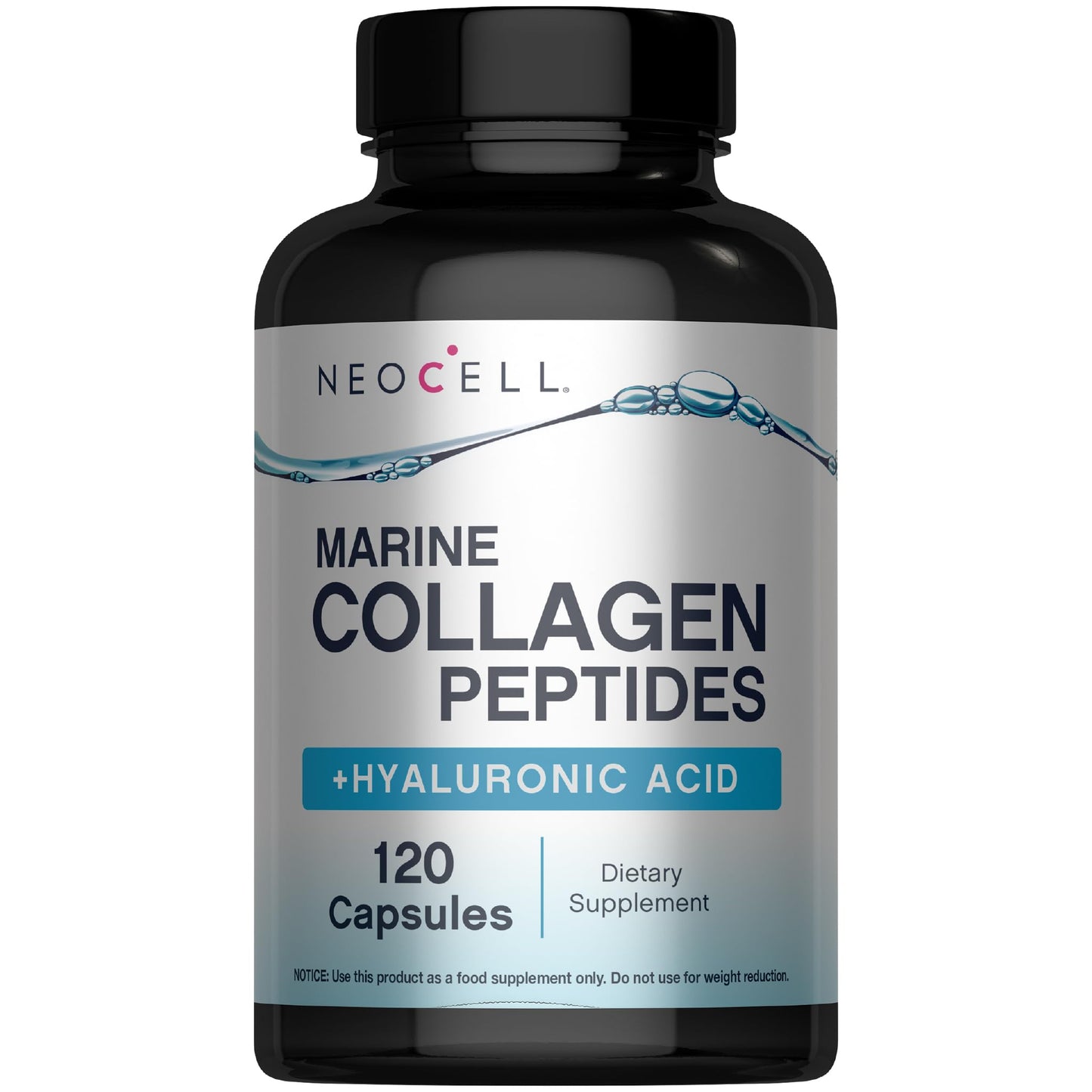 NeoCell Marine Collagen Peptides Capsules | 120 Pills | with Hyaluronic Acid | Plus Vitamin C | for Women and Men - Maple Wellness Supplements