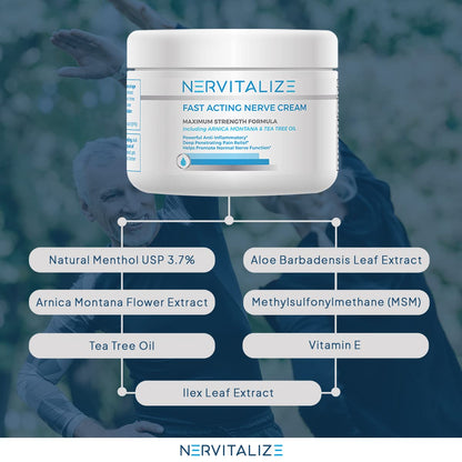 Nervitalize Fast Acting Nerve Pain Relief Cream Maximum Strength Formula - 3 fl oz - Helps Provide Neuro Pain Relief and Deep Nerve Nourishment to Support Normal Nerve Function - Made in The USA - Maple Wellness Supplements