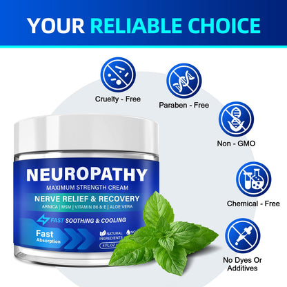 Neuropathy Nerve Relief Cream, Large 4 Oz, Nerve Savior for Neuropathy-Maximum Strength for Feet, Hands, Legs ＆ Toes, Neuropathy Cream with Arnica, Vitamin B6, Aloe Vera ＆ MSM, 120 ml - Maple Wellness Supplements