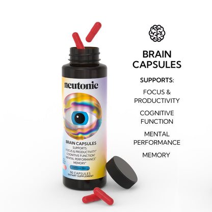 Neutonic Nootropic Brain Supplement | 1 Month Supply 90 Capsules | for Men and Women | Support Memory, Mental Clarity, Cognitive Function | Boost Focus, Energy, Brain Health - Maple Wellness Supplements