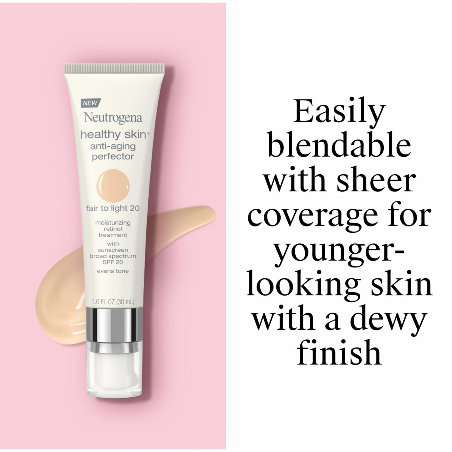 Neutrogena Retinol Treatment and Tinted Facial Moisturizer, Healthy Skin Anti-Aging Perfector with Broad Spectrum SPF 20 Sunscreen - Maple Wellness Supplements