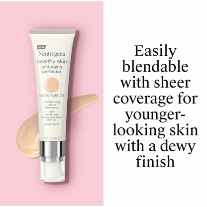 Neutrogena Retinol Treatment and Tinted Facial Moisturizer, Healthy Skin Anti-Aging Perfector with Broad Spectrum SPF 20 Sunscreen - Maple Wellness Supplements
