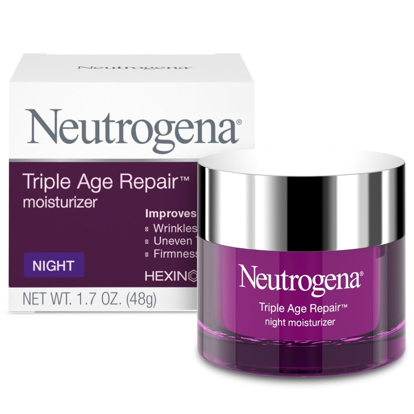 Neutrogena Triple Age Repair Night Face Moisturizer - with Hexinol Technology & Vitamin C, Anti-Wrinkle Face Cream - Maple Wellness Supplements