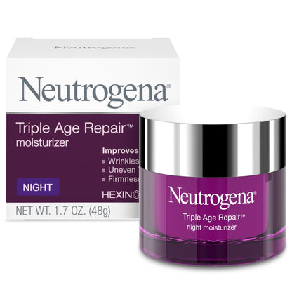 Neutrogena Triple Age Repair Night Face Moisturizer - with Hexinol Technology & Vitamin C, Anti-Wrinkle Face Cream - Maple Wellness Supplements