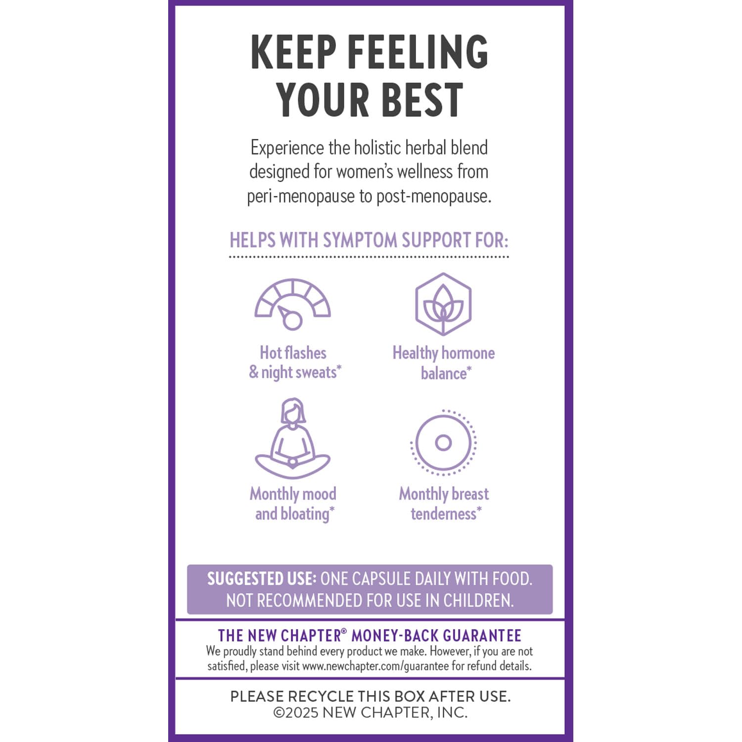 New Chapter Menopause Supplement - Estrotone Herbal Hormone Balance for Women in Perimenopause, with Black Cohosh for Hot Flash Relief & to Reduce Night Sweats + Vitex, No Added Hormones - 60 ct - Maple Wellness Supplements