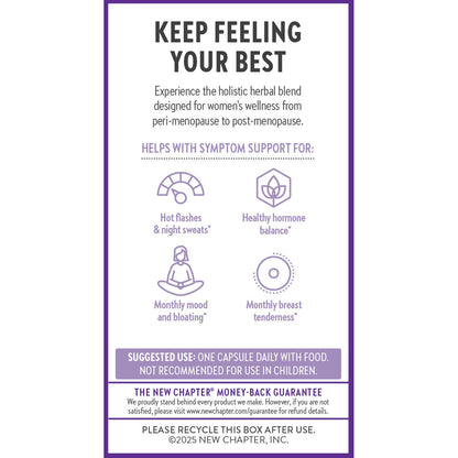 New Chapter Menopause Supplement - Estrotone Herbal Hormone Balance for Women in Perimenopause, with Black Cohosh for Hot Flash Relief & to Reduce Night Sweats + Vitex, No Added Hormones - 60 ct - Maple Wellness Supplements