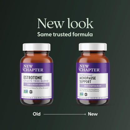 New Chapter Menopause Supplement - Estrotone Herbal Hormone Balance for Women in Perimenopause, with Black Cohosh for Hot Flash Relief & to Reduce Night Sweats + Vitex, No Added Hormones - 60 ct - Maple Wellness Supplements