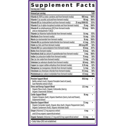 New Chapter Men's Multivitamin, Every Man's One Daily 40+, Fermented with Probiotics + Saw Palmetto + B Vitamins + Vitamin D3 + Organic - Maple Wellness Supplements