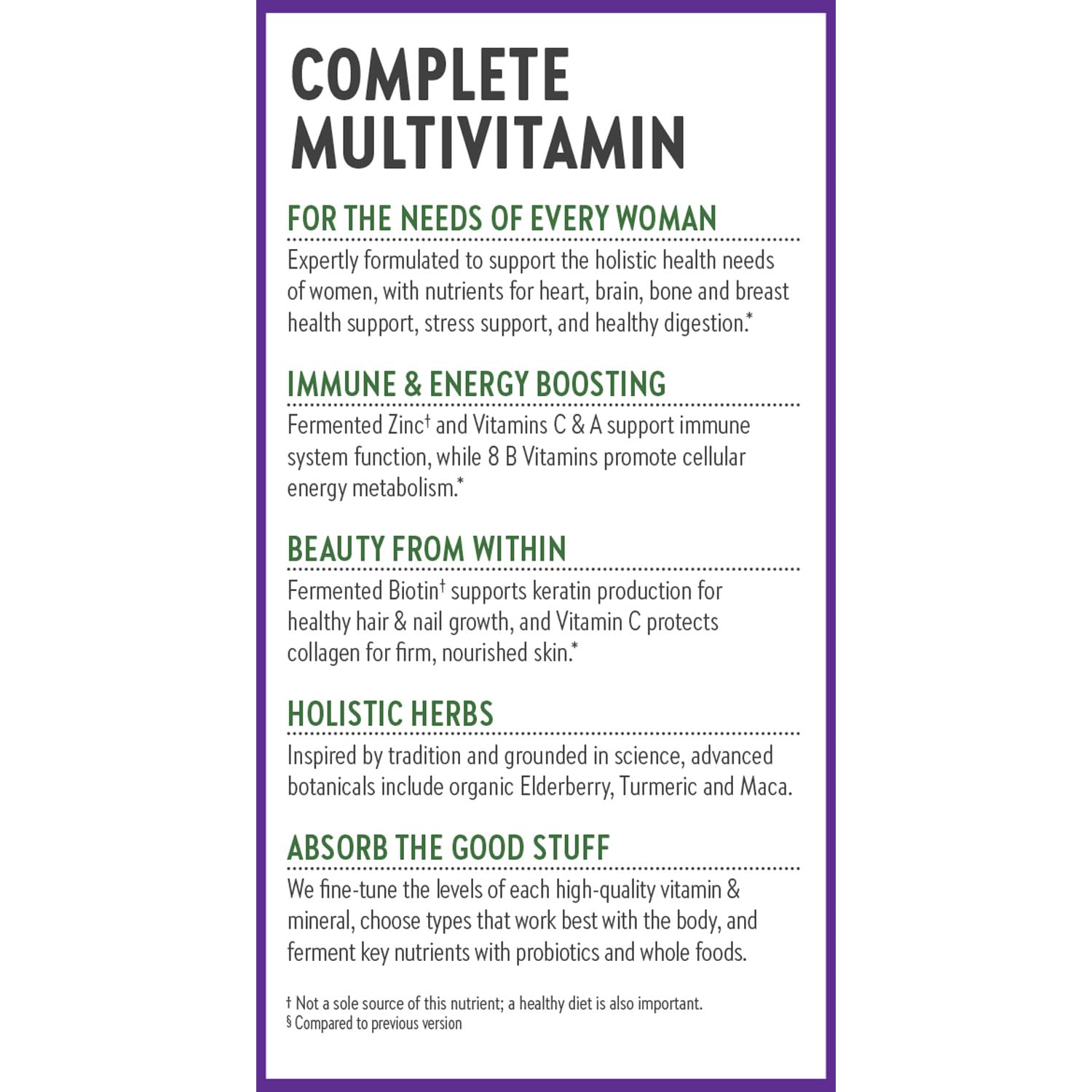 New Chapter Women’s Multivitamin, Iron, B6, B12, Biotin for Hair Growth, D3, Vit C, Zinc for Immune & Stress Support, Gentle on an Empty Stomach, One Daily, Non-GMO, Gluten-Free, 18+, 72 Tablets - Maple Wellness Supplements