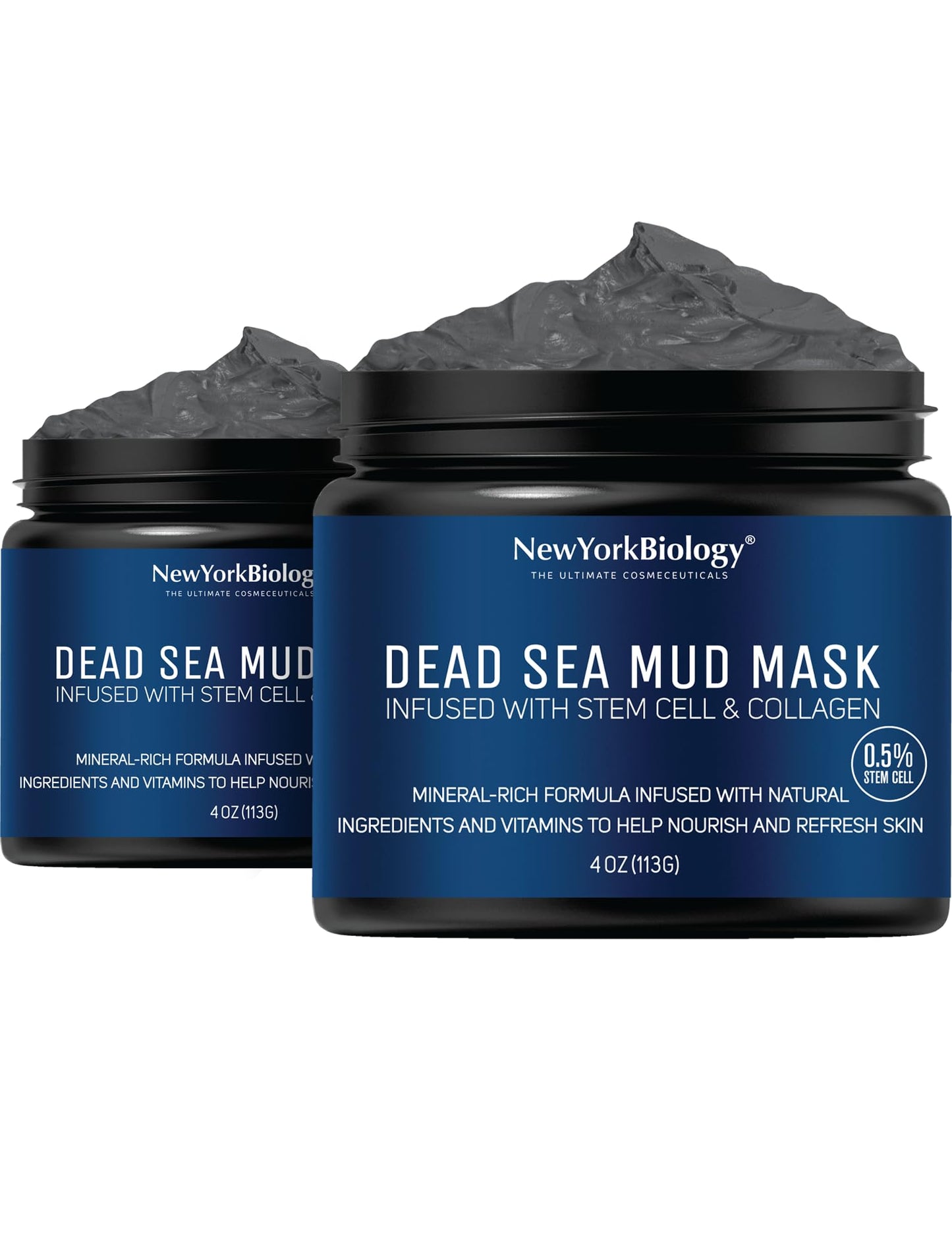 New York Biology Dead Sea Mud Mask for Face, Body | with Stem Cell and Collagen | Spa Quality Pore Refiner for Oily Skin - Maple Wellness Supplements