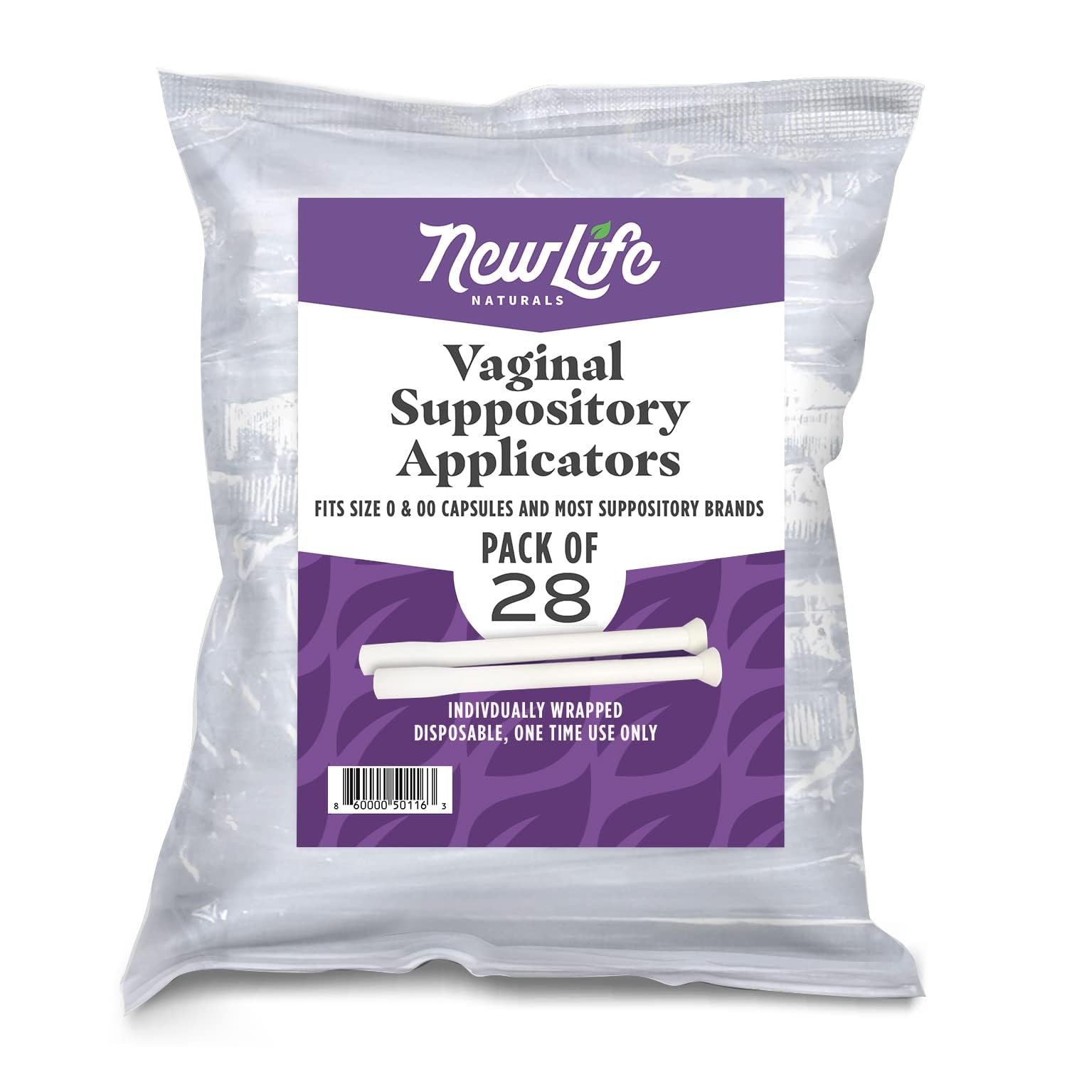 NewLife Naturals Vaginal Suppository Applicators for Boric Acid Suppositories, Size 0 & 00 Capsules, and Pills & Tablets – Individually Wrapped Disposable Applicators – Pack of 28 (Made in USA) - Maple Wellness Supplements